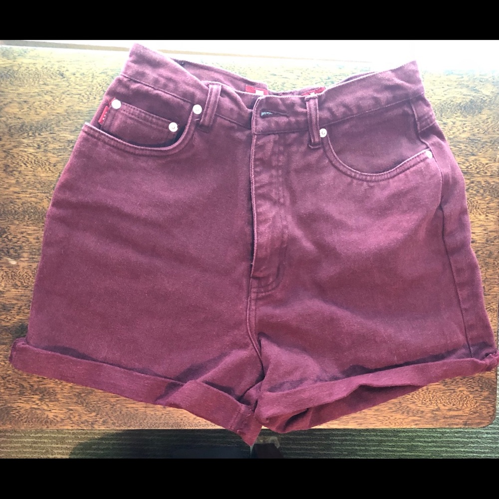High waisted jean shorts